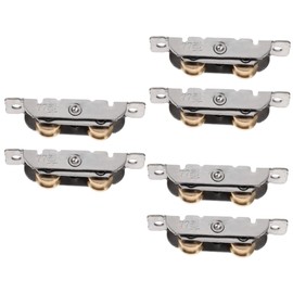 Operitacx 6pcs Sliding Glass Door Roller Double Wheel Kit Track Fitting for Cabinets Barn Doors Windows