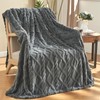 KMUSET Dark Grey Fleece Throw Blanket for Couch Sofa, 60