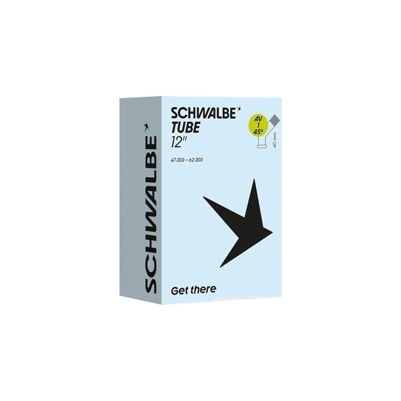 Schwalbe AV1 Inner Tube Black 12x1.75-2.25 (47/62-203) 45° Angle Valve