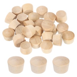 sourcing map 120Pcs Wood Button Plugs, 11.5mm/0.45" Flat Head Hardwood Screw Hole Plug Wooden Caps Buttons Wood Plug for Furniture Woodworking Craft Decor (13mm x 11.5mm)