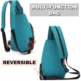 Semikk Small Sling Bag Crossbody Backpack for Men Women Sling Backpack Hiking Daypack Multipurpose Cross Body Chest Bag, Middle Line-Black-Yellow