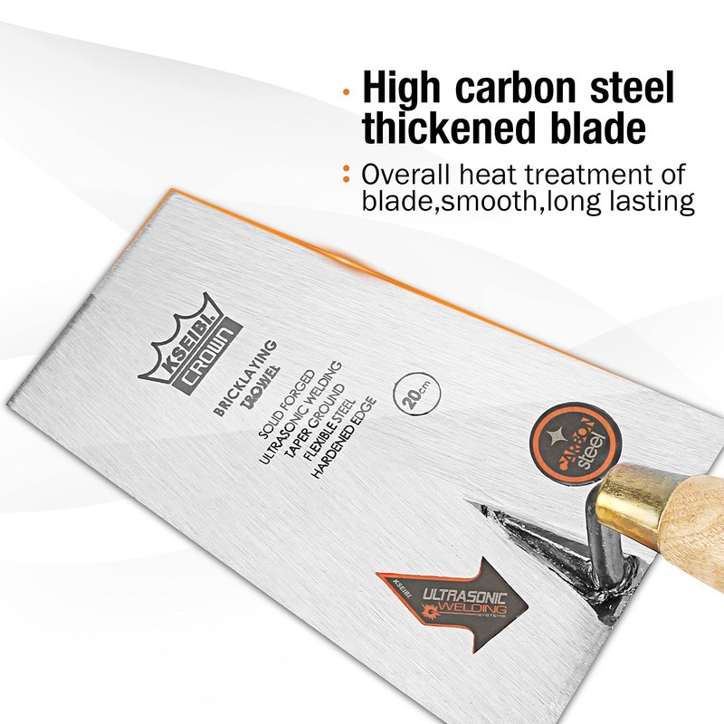 KSEIBI 281380 Narrow Bucket Brick Trowel Wooden Handle Square Tip