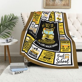 Yufrtck School Bus Driver Gifts for Men, Bus Driver Appreciation Gifts for Men, Birthday Gift for School Bus Drivers Throw Blanket 60" x 50", Bus Drivers End of Year Gifts/Thank You Gifts for Men