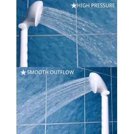 DSRTLP RV Exterior Shower Box Outdoor Camper Trailer Shower Kit with Shower Faucet Shower Head and Hose Wall Box Portable use for Camper Van Travel Trailer Motorhome and Boat (White)