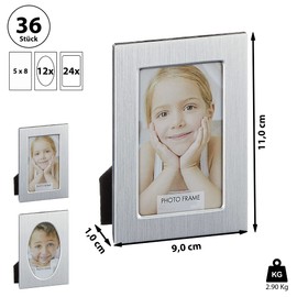 Cepewa Picture Frame DIY Medium 9 x 11 cm Image Size 5.5 x 8 cm Image Cut-Out Oval / Rectangular (1 x Set of 36 Picture Frames Medium)