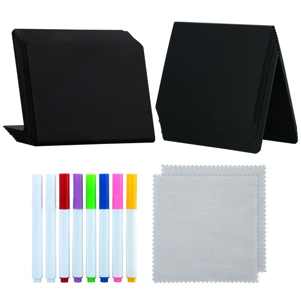 JEPELUS 24 Pcs Mini Chalkboard Signs, 4 x 3 Inch