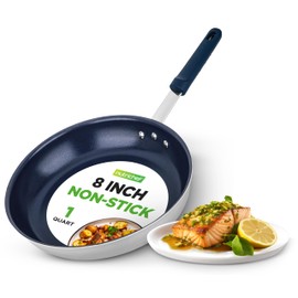 NutriChef 8" Small Frying Pan Nonstick - Ceramic Skillet with Silicone Handle, Ceramic Coating, Stain-Resistant, And Easy To Clean, Ideal for Eggs and Omelettes