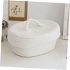 Mobestech Nordic Style Woven Basket with Lid Versatile Cotton Rope