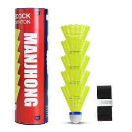 MANJHONG Nylon Badminton Shuttlecocks, Great Flight & Balance, Durable Shuttlecocks for Indoor Outdoor Sports Playing, Y51
