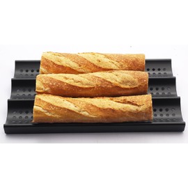 ZenUrban 870002 3-Loaf Perforated Baguette French Nonstick Bread Pan, 16 by 9-Inch
