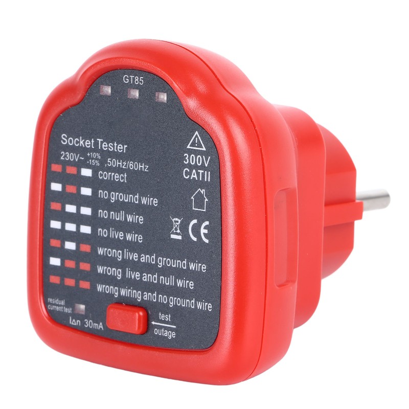 Socket Tester Electrical Detector AC Voltage Outlet Circuit Breaker Finder