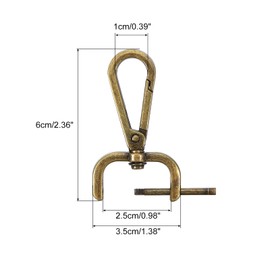 sourcing map 1 Set Detachable Snap Hook, 0.98" D Ring Swivel Clasp for Purses Push Gate Lobster Claw Clasps Fashion Clip Purse Making with Screwdriver, Bronze