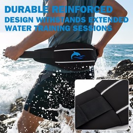 YOTAN Swim Belt for Adults, Flotation Belt with Reflective Strips, Adjustable 3 Section Buoyancy Flotation Swimming Belts, Pool Exercise Equipment for Water Aerobic, Aqua Jogging, Low-Impact Workout