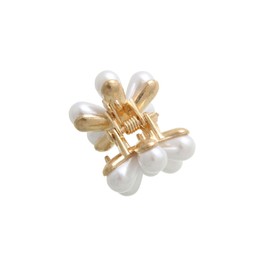 VingTAINE H7665 Hair Clip, Flower, Pearl, Hair Claw, Mini, Small, Small, Hair Accessory, Present, Popular, Trendy, Gift