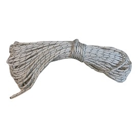 5/16 Inch Double Braid Polyester Rope, White with Black Tracer (100)