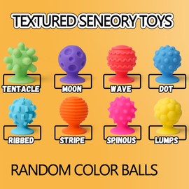 WADY 8pcs Sensory Fidget Toys for Kids Adults, Textured Suction Cup Toys, Durable, Textured Suction Toys for Autism Kids Calming, Calming Stress Toys Classroom Prizes for Children Boys Girls