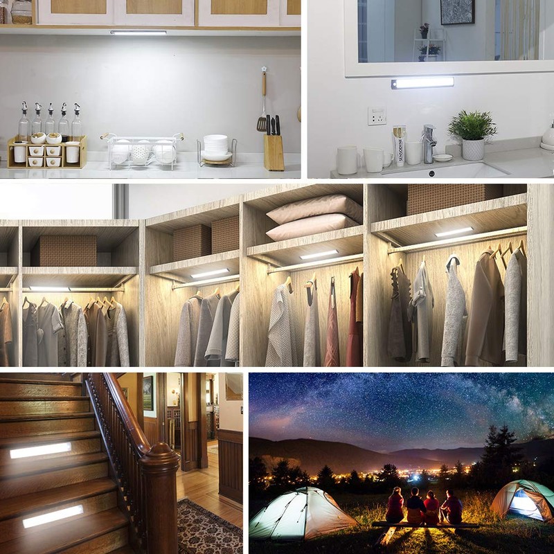 Rumgug Under Cabinet Lights,USB Rechargeable Kitchen Night Light,54-LED Battery Operated