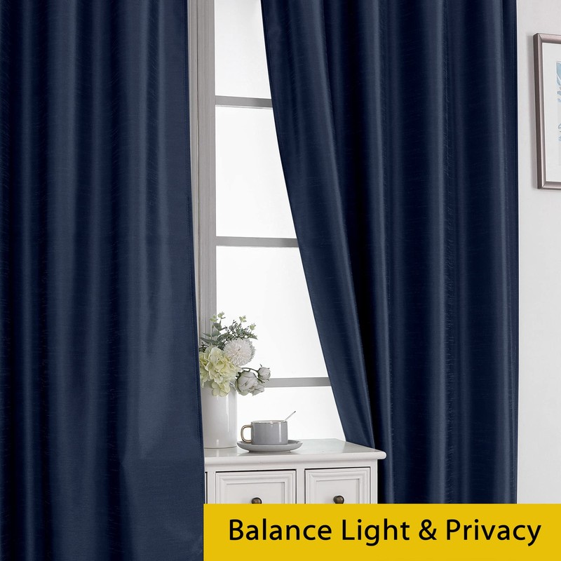 Chyhomenyc Uptown - Cortinas de cocina azul marino de 45