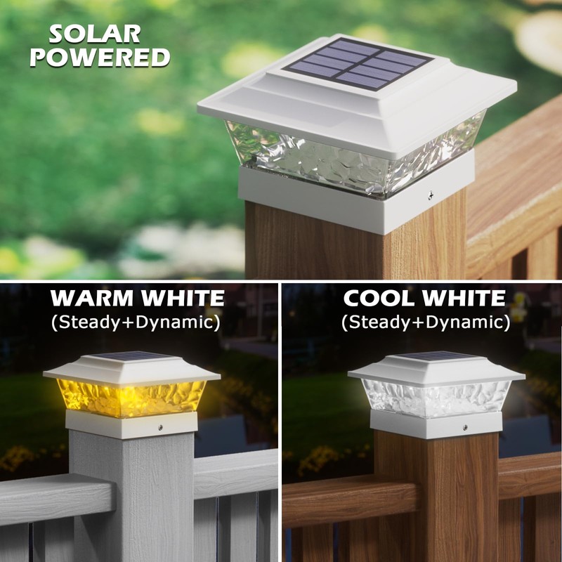 SIEDiNLAR Solar Post Lights Outdoor 12 LEDs 4 Modes Post