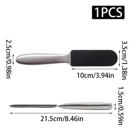 Yinluluna 1Pcs Professional Stainless Steel Pedicure Foot File, with 10 Coarse/Fine Double Side Reusable Pads for Care Cracked Skin Callus Remover