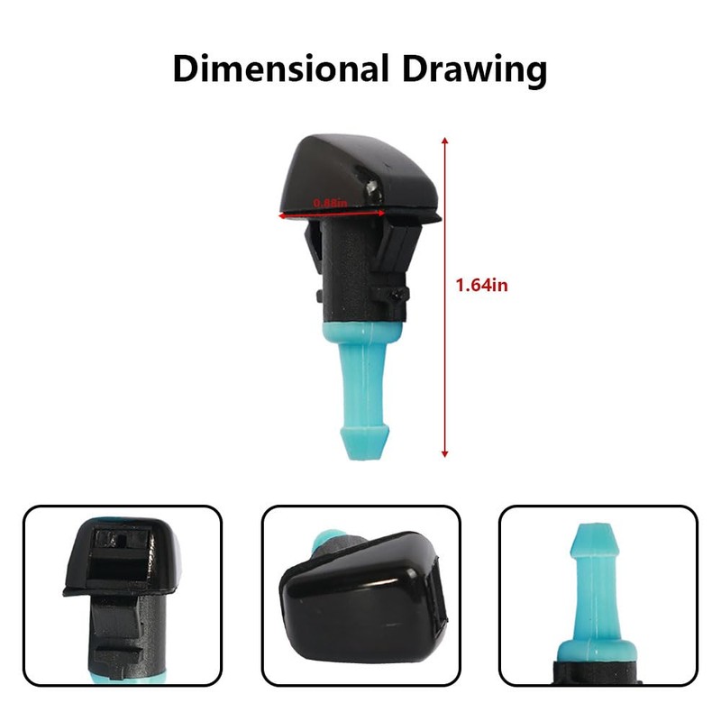 2PCS Front Windshield Washer Spray Nozzles - Compatible with 2011-2014