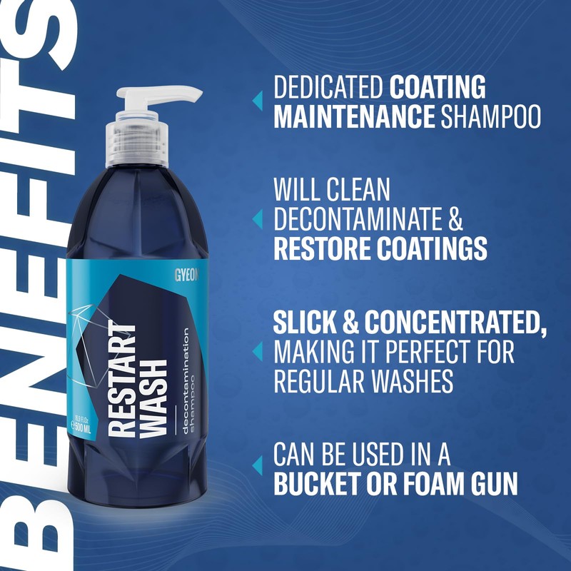 Gyeon Restart Wash Ceramic Coating Maintenance Shampoo Removes Iron Contaminants