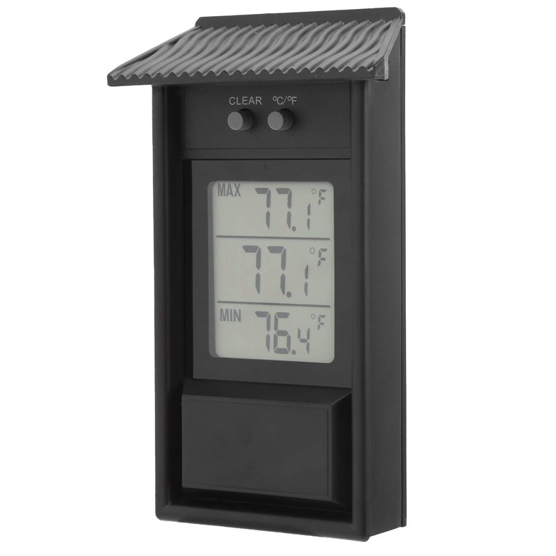 Digital Max Min Greenhouse Thermometer, Outdoor Waterproof Temperature Meter, Digital