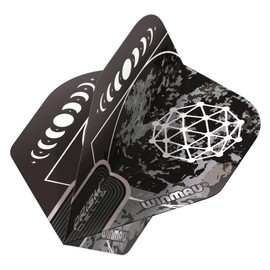 WINMAU Dart Flights - Prism Delta Callisto Extra Thick 100 Micron - 1 Set per pack (3 darts Flights in total) - Professional Darts Accessories - Black and Grey Dart Flights