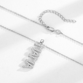 Dreamboat Sterling Silver Mama Necklace for Women Mom Mommy Necklaces Mothers Necklace Pendant Mama Jewelry Mothers Day Mama Gifts for Mom, Sterling Silver, Cubic Zirconia