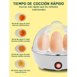 Cocedor de Huevos Electrico, 14 Capacity Olla Rápida Para Huevo, Hervidor De Huevos Con Cortador De Huevo, Olla Eléctrica Para Huevos Duros 2 En 1, Automático Alarma, Negro