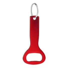 PromoOpción Llavero Destapador Aluminio Colores Metalico Clasico Portati Color Rojo