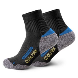 Piarini 2 pairs Coolmax outdoor socks, functional socks, short, black, anthracite, blue petrol; size 35-38, 39-42, 43-46, 47-50. -