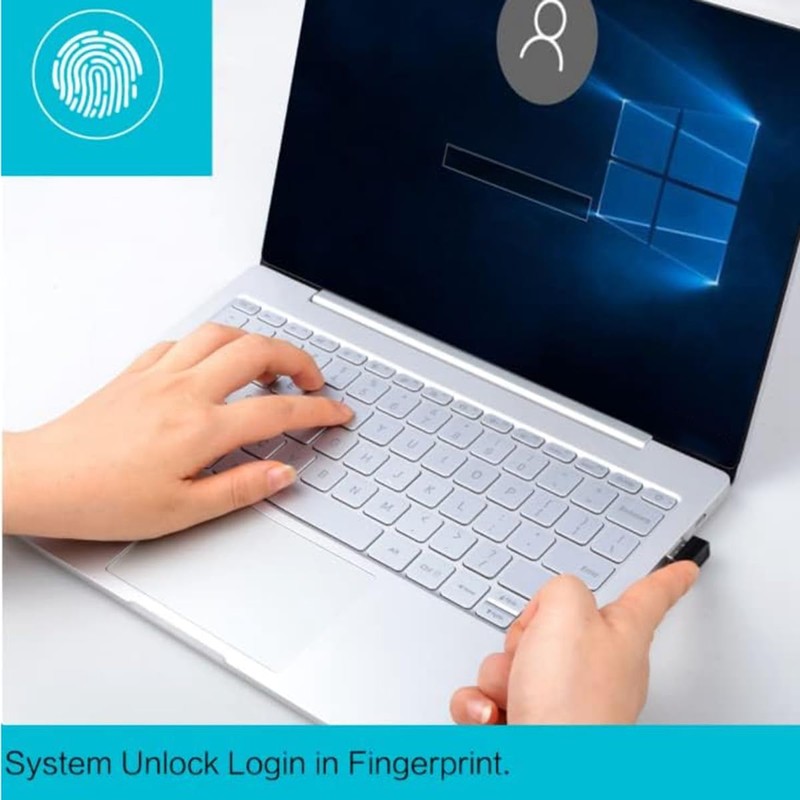 Roarrter Fingerprint Reader for Win10/11, Type C/USB C, 360° BioMetric