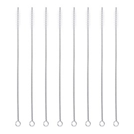 PATIKIL 11.8" Straw Cleaner Brush Set, 8Pcs 0.2" Diameter Stainless Steel Nylon Pipe Wire Cleaning Brush with Hook for Lab Glass Supplies Flask Tube Water Bottles, White