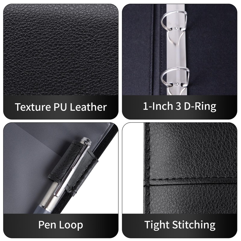Antner 3 Ring Personal Check Binder for 3-on-a-Page End-Stub Deskbook