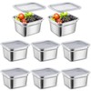 Suttmin 8 Pcs 1/6 Size Hotel Steam Table Pans with