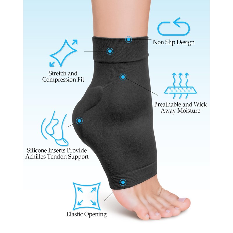 DLMDLM Achilles Tendonitis Heel Protector Socks,One Pair of Premium Padded