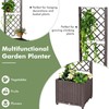 Giantex Raised Garden Bed with Trellis, Garden Planter for Vine