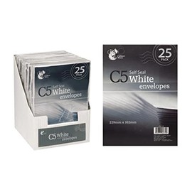 C5 self Seal White envelopes Pack of 25