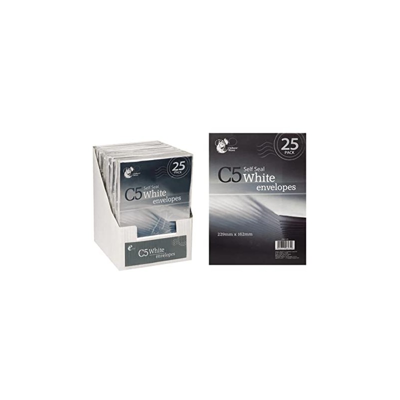 C5 self Seal White envelopes Pack of 25