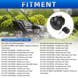 Lawn Mower Ignition Switch with Key 5 terminals Compatible with MTD Craftsman Ariens Zero Turn Bad Boy Lawn Tractor Murray Sabre Scotts Yard Machines Replace# 925-04659 725-04659