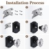 CLCTK 2 Pack Crystal Glass Dummy Door Knobs, Non-Turning Single