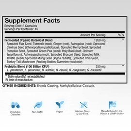 Codeage Codeage SBO Probiotics, 100 Billion CFUs Per Serving, Multi Strain Soil Based Organisms Blend and Organic Fermented Botanical Blend, Shelf-Stable, 90 Capsules