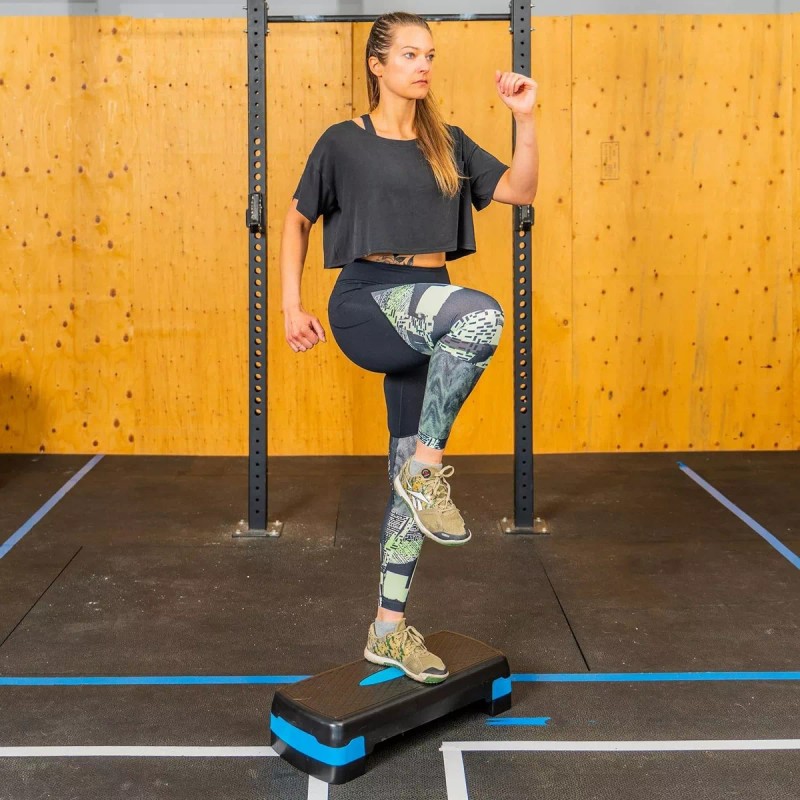 ShopMall Step Banco Aerobics Ejercicio Fitness Crossfit Ajustable Color Azul