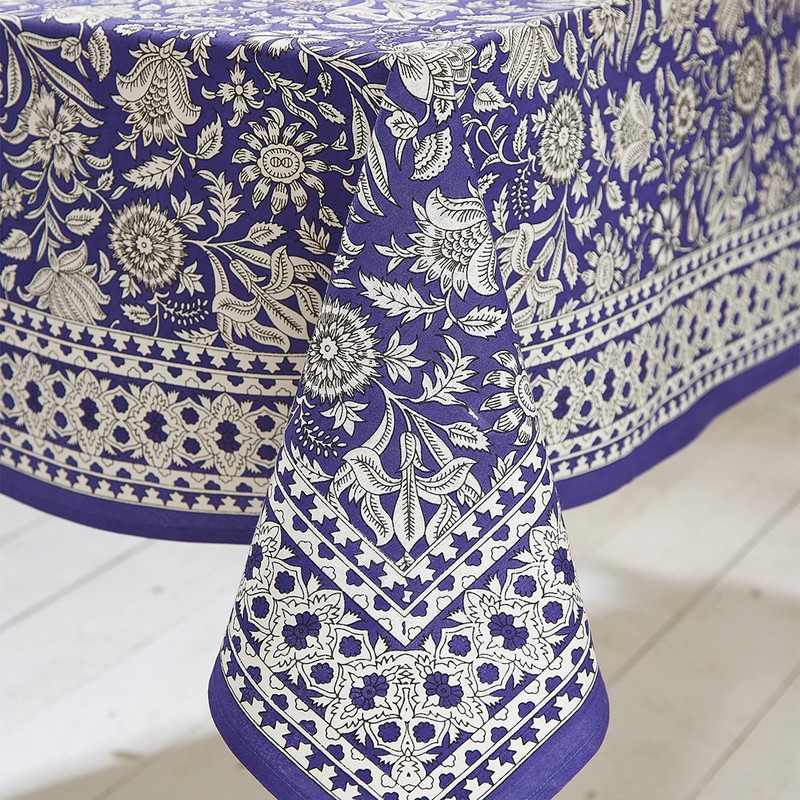 MySmartBuy Square Cotton Tablecloth - 52x52 Pink Squared Indian Hand