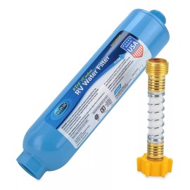 Camco Filtro De Agua Camco Tastepure Con Protector De Manguera Color Azul