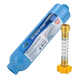 Camco Filtro De Agua Camco Tastepure Con Protector De Manguera Color Azul