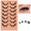 Natural Cluster Lashes D Curl Eyelash Extensions Wispy Individual Lashes