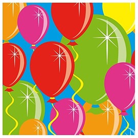 Folat 04592 Napkins Balloons 25x25-20 Pieces, Multi-Colored