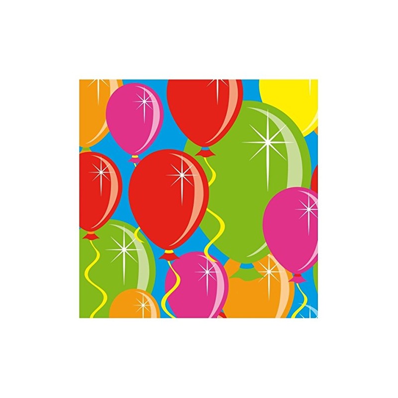 Folat 04592 Napkins Balloons 25x25-20 Pieces, Multi-Colored